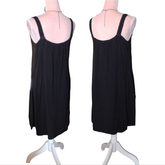 VTG 90s Black Gold Hawaiian Embroidered Fairycore Mini Dress Medium - Picture 10 of 16